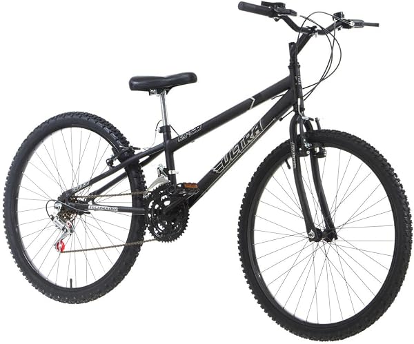 Bicicleta de Passeio Ultra Bikes Esporte Rebaixada Aro 26 Reforçada Freio V-Brake 18 Marchas Preto Fosco
