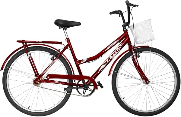 Bicicleta de Passeio Ultra Bikes Esporte Summer Vintage Retrô Aro 26 Reforçada Freio V-Brake Vermelho