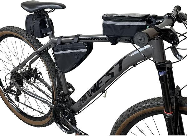 Kit Bolsa Bike Triangular de Quadro, Banco/Selim e Porta-Celular Art Mania
